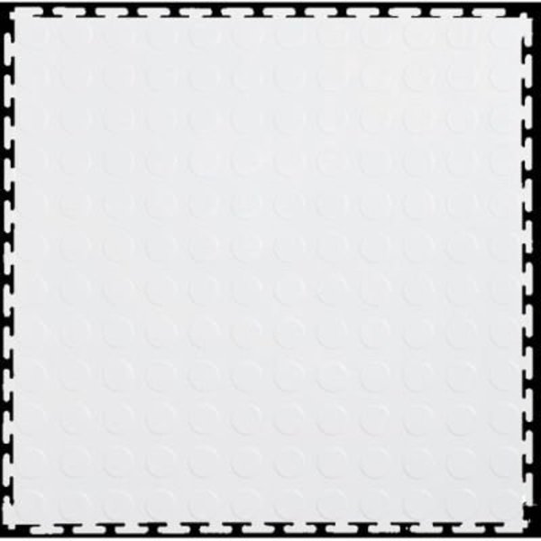 Lock-Tile Lock-TileÂ PVC Floor Tiles, , 19.5x19.5", Coin, White LK003